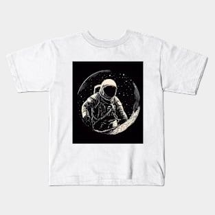 Spaceship Illustration: Multicolor Artwork Kids T-Shirt